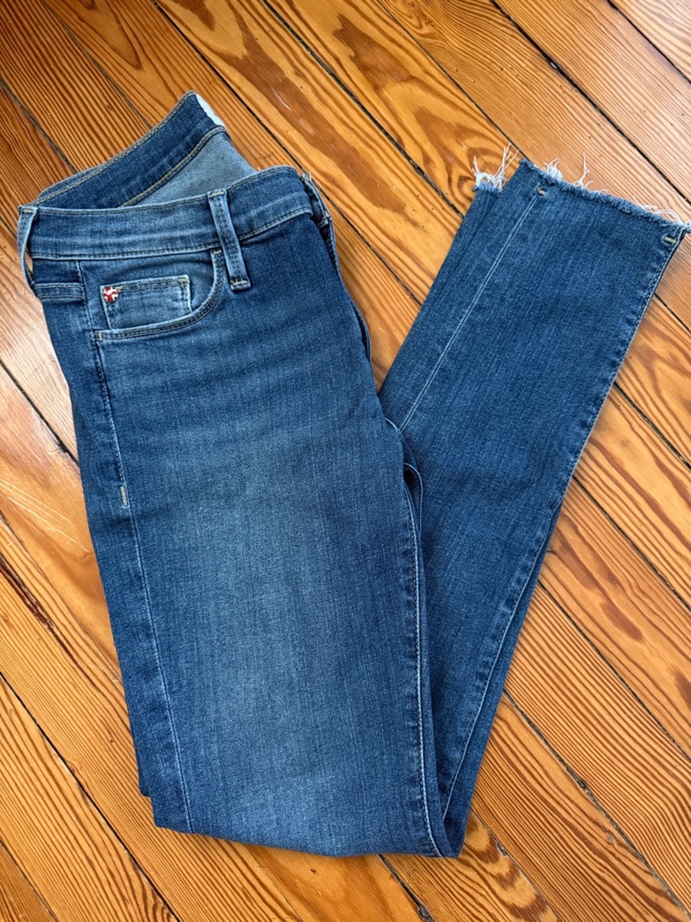 Hudson Jeans Women's Skinny Raw Hem Blue Denim